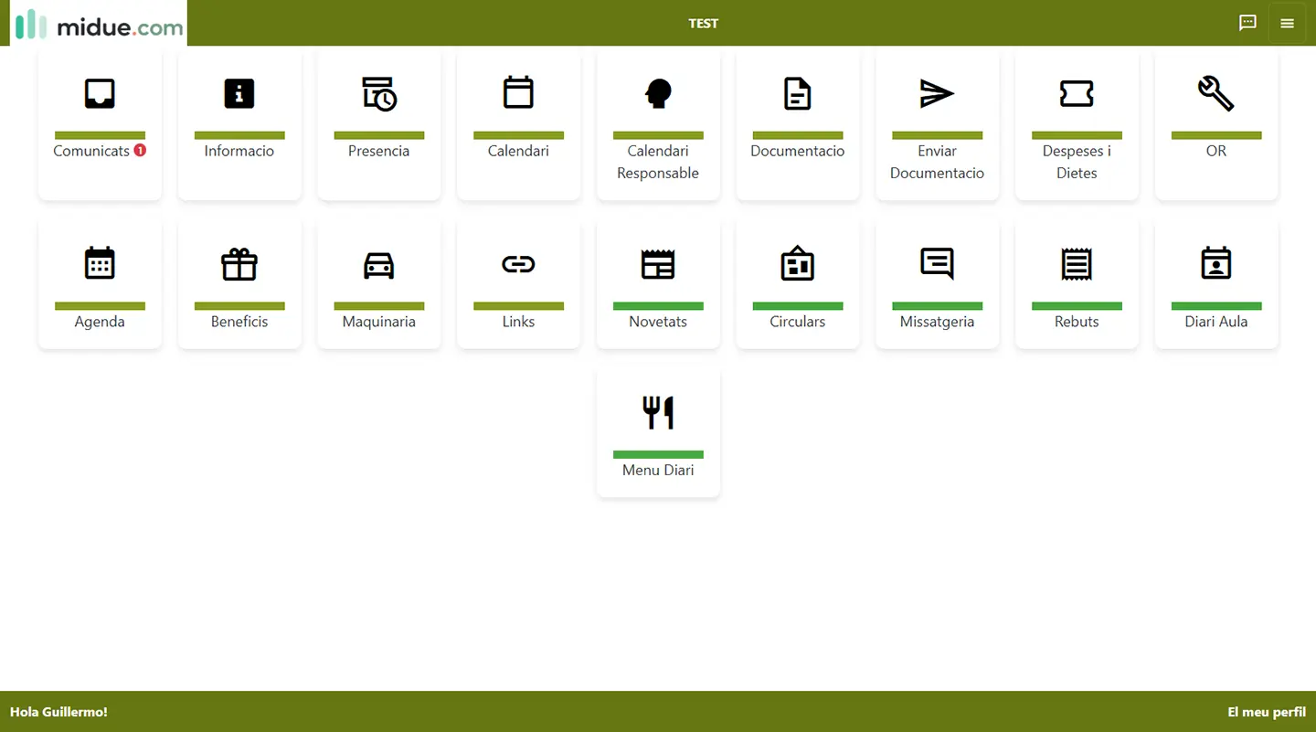 Portal del empleado — MIDUE